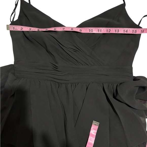 IEENA for Mac Duggal Black Tiered Midi Dress Ruffle Cocktail Size 4 NWT Formal - Picture 4 of 15